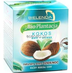 Bielenda Bio Plantacja Kokos Anti - stress Naturalny krem kokosowy na dzień i na noc  50 ml