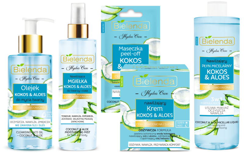 Bielenda Hydra Care Kokos i Aloes kosmetyki do cery odwodnionej i suchej