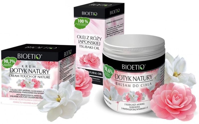 Bioetiq Dotyk Natury kosmetyki z olejem z róży japońskiej