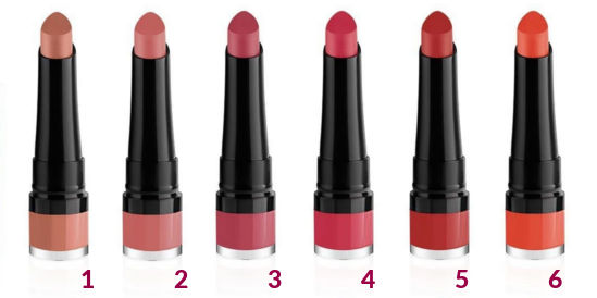 Bourjois Rouge Velvet Lipstick kolory