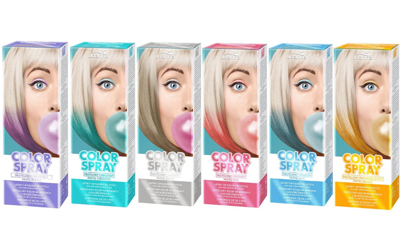 Joanna Color Spray - kolorowe spraye do włosów