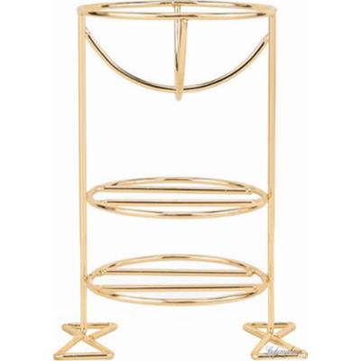 Many Beauty - Potrójny stojak na gąbkę do makijażu i puszek - Złoty