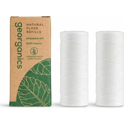 REFILL, Naturalna nić dentystyczna, o smaku miętowym, 100 m (2x50 m)