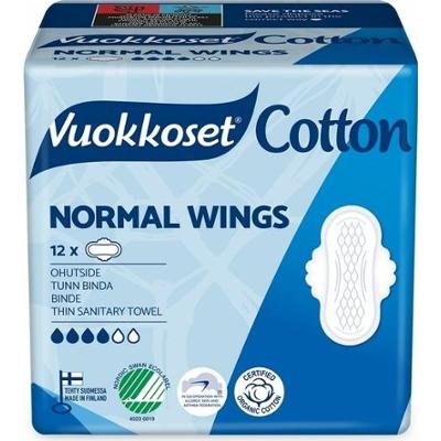 Podpaski ze skrzydełkami COTTON NORMAL WINGS, 12 sztuk