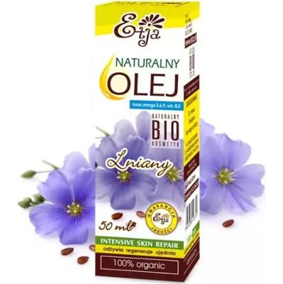 Naturalny olej lniany BIO (kwas omega-3,6,9, witamina B,E), 50 ml