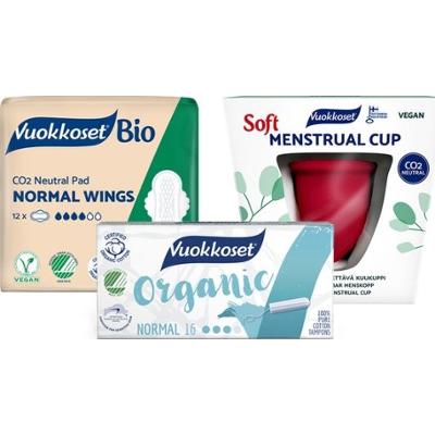 Bio & Organic & Soft, Zestaw podpasek, tamponów i kubeczka menstruacyjnego