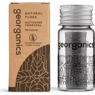 Naturalna nić dentystyczna z węglem aktywnym i fluorem, 50 m