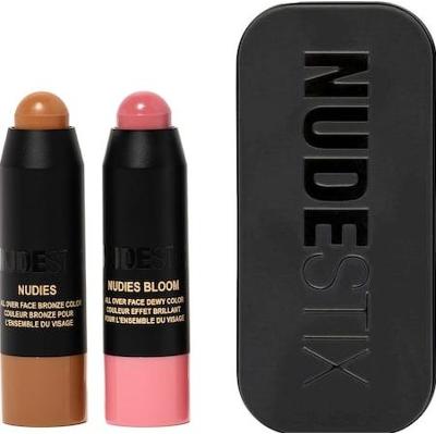 Nudestix - Pink Blush & Nude Bronze - Mini Duet Kremowych Sztyftów - Nudies Pink Nude Blush 3pc Kit - Dla Kobiet