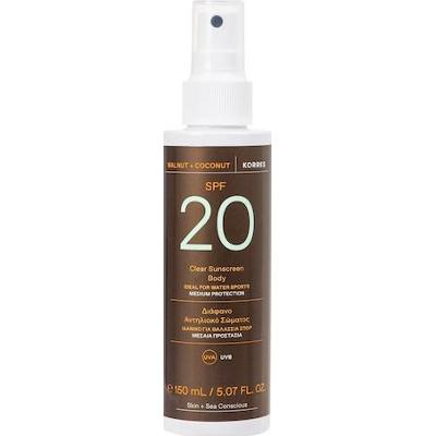 Korres - Walnut & Coconut Spf 20 - Ochronny Spray Do Ciała - Sun Walnut Body Spray Spf20 - Dla Kobiet