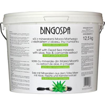 Sól z minerałami Morza Martwego z ekstraktem z aloesu, lnu i rumianku 12,5 kg BINGOSPA