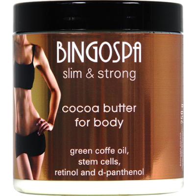 Masło kakaowe do ciała olejek z zielonej kawy, komórki macierzyste, retinol i d-panthenol BINGOSPA slim & strong