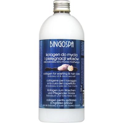 Kolagen-szampon do mycia i pielęgnacji włosów 500 ml z olejkiem babassu BINGOSPA