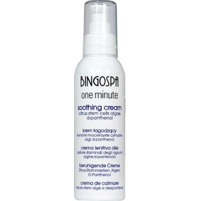 SZYBKI Krem łagodzący zawiera komórki macierzyste cytrusów, algi, d-pantenol BINGOSPA one minute