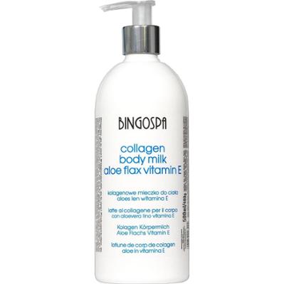 Kolagenowe mleczko do ciała aloes len witamina E BINGOSPA