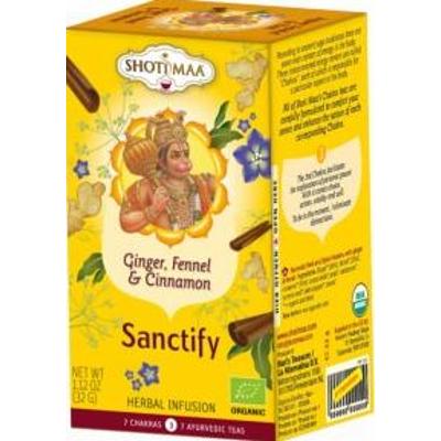 Herbata na 3 czakrę Splotu Słonecznego Manipura (Sanctify: imbir koper włoski i cynamon) 16 torebek Shoti Maa