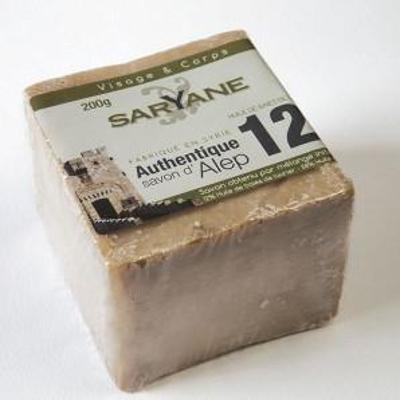 Tradycyjne mydło Aleppo min. 170g 12% oleju laurowego 88% oliwy z oliwek Saryane