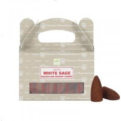 Kadzidła w stożkach Backflow Biała szałwia 75g 24szt Satya