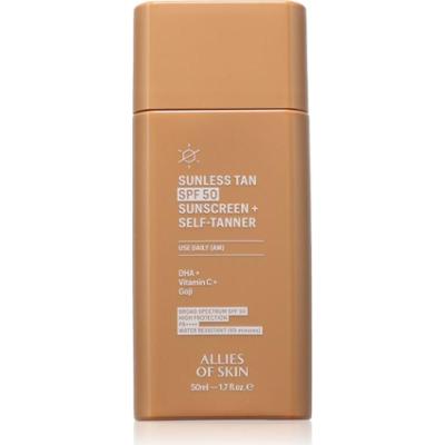 Allies of Skin Sunless Tan SPF 50 Sunscreen + Self-Tanner krem do opalania o właściwościach samoopalających SPF 50 50 ml
