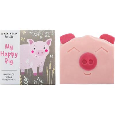 Almara Soap My Happy Pig mydło robione ręcznie o zapachu gruszki dla dzieci 100 g
