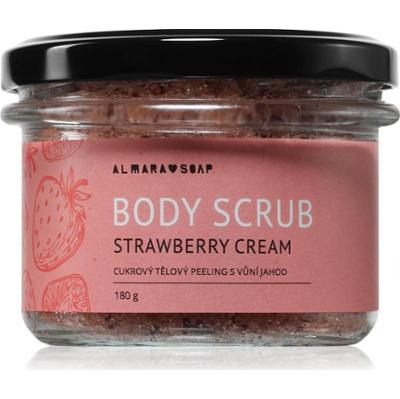 Almara Soap Body Scrub peeling cukrowy do ciała na cellulit z zapachem Strawberry Cream 180 g