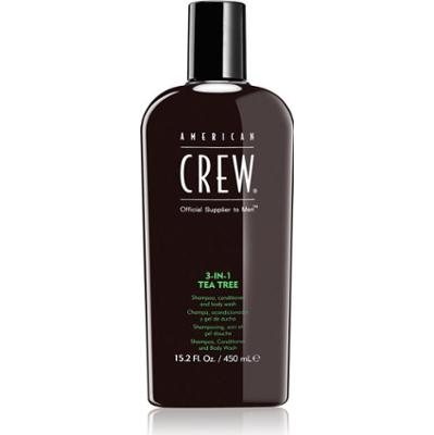 American Crew Hair & Body 3-IN-1 Tea Tree szampon, odżywka do włosów i żel pod prysznic 3w1 dla mężczyzn 450 ml
