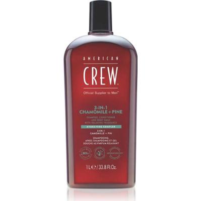 American Crew 3 in 1 Chamimile + Pine szampon 3w1, odżywka i żel pod prysznic dla mężczyzn 1000 ml