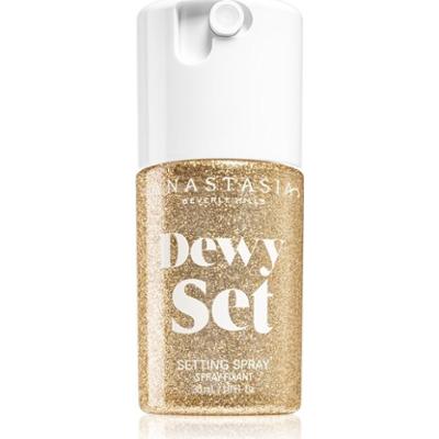 Anastasia Beverly Hills Dewy Set Setting Spray Mini mgiełka rozświetlająca do twarzy z zapachem Coconut & Vanilla 30 ml