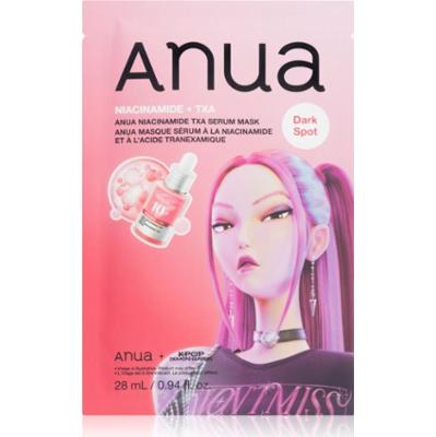 Anua K-Pop Demon Hunters Niacinamide TXA Serum Mask maska rozświetlająca w płacie o działaniu nawilżającym 28 ml