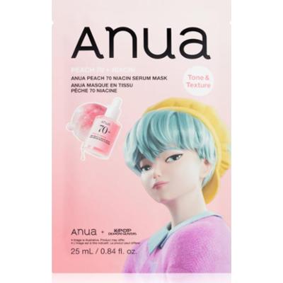 Anua K-Pop Demon Hunters Peach 70% Niacin Mask rozjaśniająca maseczka do twarzy z kolagenem 1 szt.