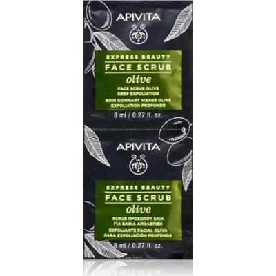 Apivita Express Beauty Exfoliating Face Scrub Olive peeling intensywnie oczyszczający do twarzy 2 x 8 ml