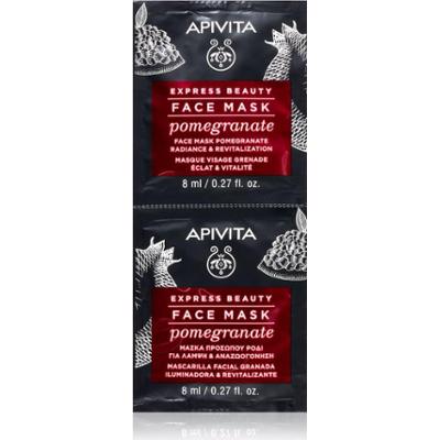 Apivita Express Beauty Revitalizing Face Mask Pomegranate maseczka rewitalizująca i rozjaśniająca 2x8 ml