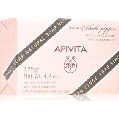 Apivita Natural Soap Rose & Black Pepper mydło oczyszczające w kostce 125 g