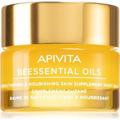 Apivita Beessential Oils Strengthening & Nourishing Night Balm balsam do twarzy na noc odżywienie i nawilżenie 15 ml