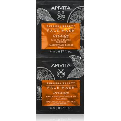 Apivita Express Beauty Radiance Face mask Orange maseczka rozjaśniająca do twarzy 2x8 ml