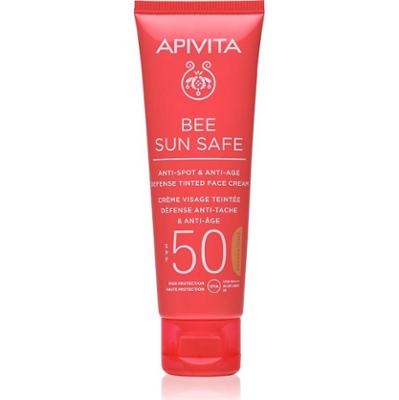Apivita Bee Sun Safe Anti-Spot and Anti-Age Tinted Face Cream SPF50 ochronny krem tonujący do twarzy SPF 50 odcień Golden 50 ml