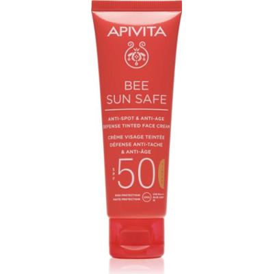 Apivita Bee Sun Safe Anti-Spot and Anti-Age Tinted Face Cream SPF50 ochronny krem tonujący do twarzy SPF 50 odcień Natural 50 ml