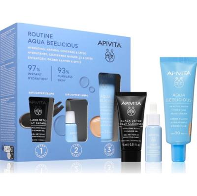 Apivita Aqua Beelicious Hydrating & Natural Coverage Routine Set zestaw do rozjaśnienia i nawilżenia