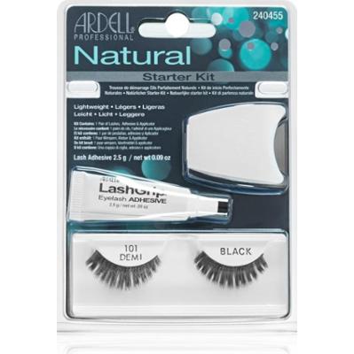Ardell Natural rzęsy do naklejania z klejem 101 Demi Black 4 szt.
