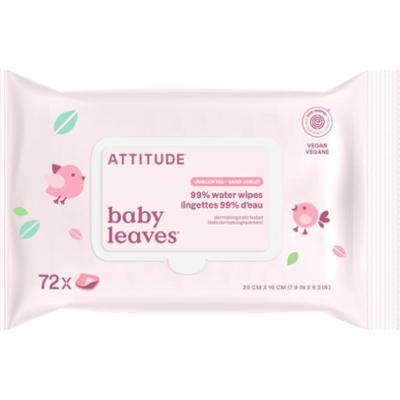 Attitude Baby Leaves Water Wipes chusteczki nawilżane nieperfumowany 72 szt.