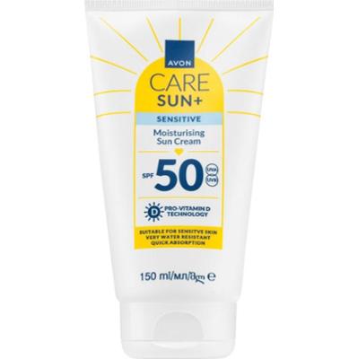 Avon Care Sun + Sensitive krem nawilżający do opalania dla cery wrażliwej SPF 50 150 ml