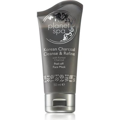 Avon Planet Spa Korean Charcoal Cleanse & Refine złuszczająca maseczka do twarzy z aktywnym węglem 50 ml