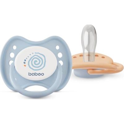 Baboo Soothers Silicone Symmetrical with Case smoczek Blue Haze 6-12 m 2 szt.
