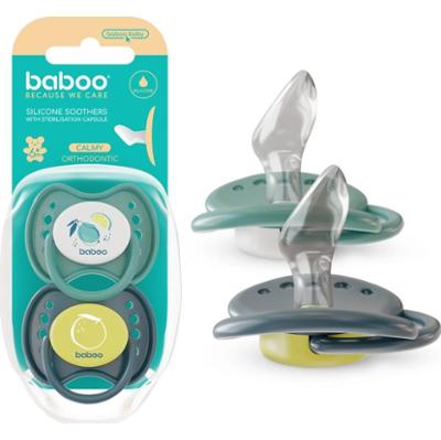 Baboo Soothers Silicone Orthodontic with Case smoczek Lagoon Fiesta 6-12 m 2 szt.