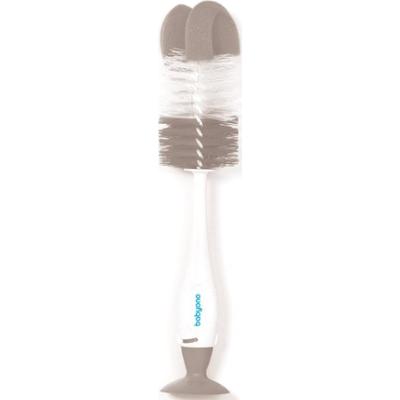 BabyOno Take Care Brush for Bottles and Teats szczotka do czyszczenia 2 w 1 Grey 1 szt.