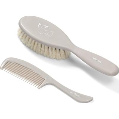 BabyOno Take Care Hairbrush and Comb zestaw dla dzieci od urodzenia Gray