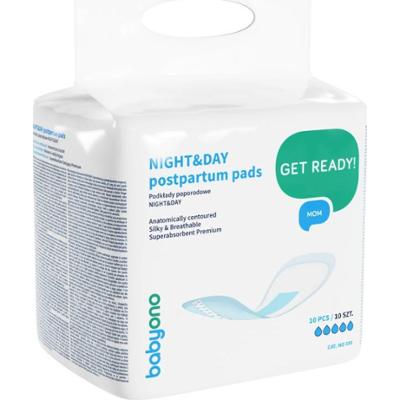 BabyOno Get Ready Mom wkładki poporodowe Night&Day 10 szt.