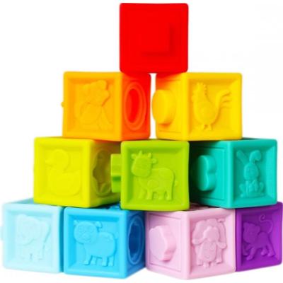 Bam-Bam Rubber Blocks miękkie klocki sensoryczne 18m+ Animals 10 szt.
