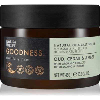 Baylis & Harding Goodness Oud, Cedar & Amber peeling solny do ciała 450 g