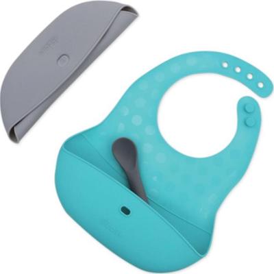 BBLÜV Pöket śliniak z łyżeczką Grey/Aqua 2 szt.