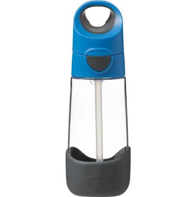 b.box Bottle with Straw butelka ze słomką Blue Gray 450 ml